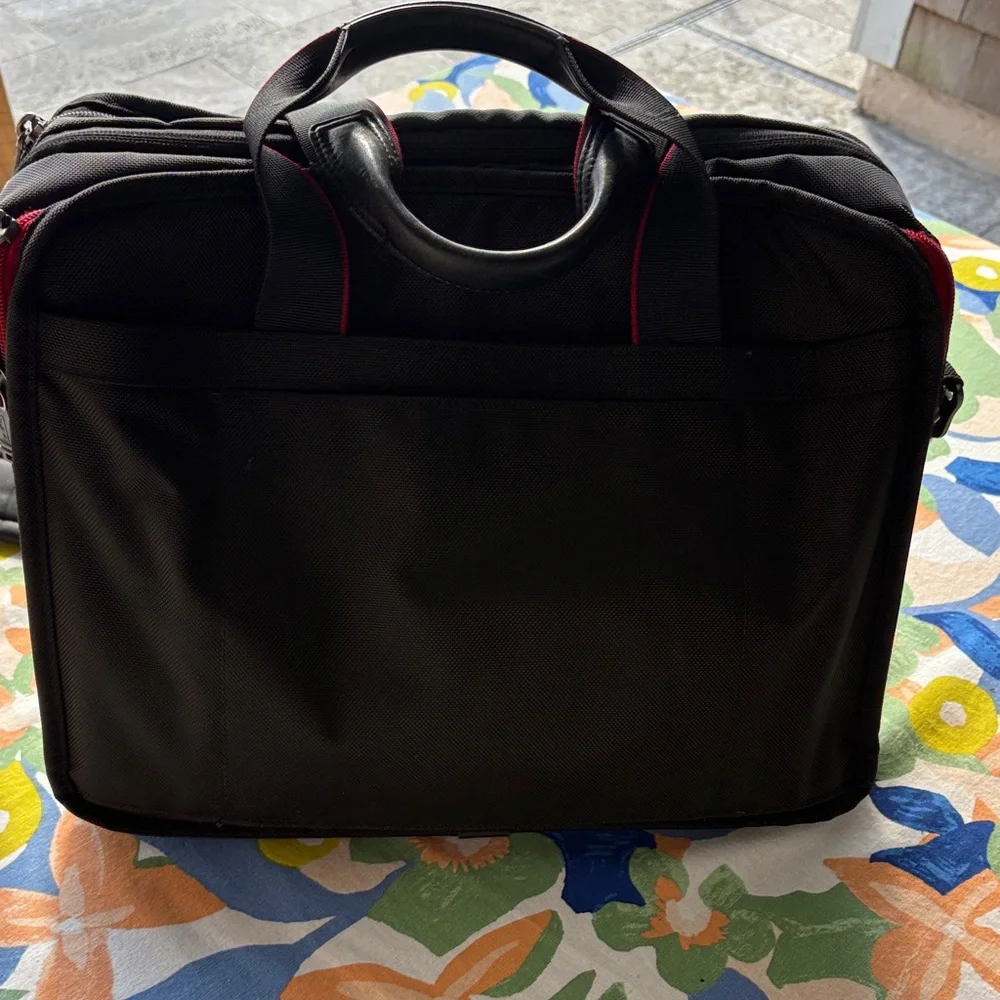 TUMI Black and Red Men's Briefcase